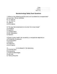 Nanotechnology Safety