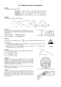 2.8. Aufgaben zum Satz des Pythagoras