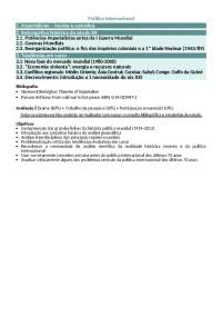 Programa - Política Internacional