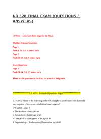 NR 328 FINAL EXAM (QUESTIONS AND ANSWERS). - Docsity