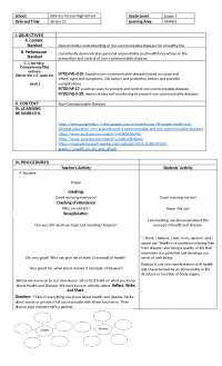 Detailed Lesson Plan for MAPEH 7 | Lecture notes Physical education ...