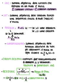 Schema/formulario dei Teoria dei Circuiti