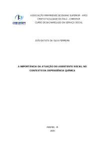 DROGAS E SERVIÇO SOCIAL
