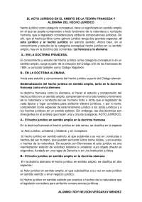 El acto jurídico en la teoría francesa y alemana del hecho jurídico
