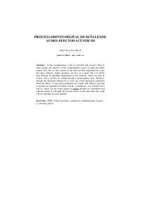 PROCESAMIENTO DIGITAL DE SEÑALES DE AUDIO: EFECTOS ACÚSTICOS