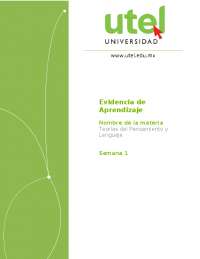 Teoria del Pensamiento y Lenguaje semana 1
