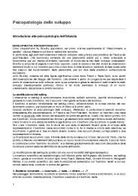 Appunti integrati di Psicopatologia dello Sviluppo