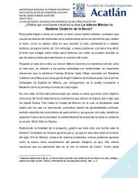 Ensayo de La vida en México de Madame Calderón de la Barca