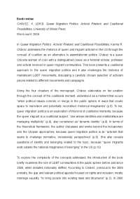 Queer Migration Politics: Activist Rhetoric and Coalitional Possibilities