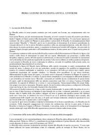 Riassunto Prima lezione di filosofia antica di Centrone