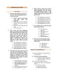 Microscope Care and Epithelial Tissue Properties Quiz