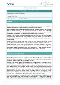 Atividade Individual Inovação Estratégica FGV