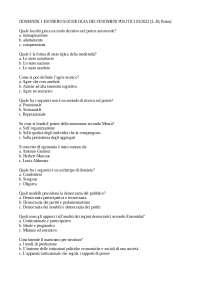 Domande primo esonero sociologia dei fenomeni politici