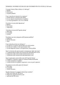 Domande terzo esonero sociologia dei fenomeni politici