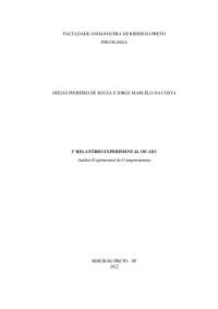 1º Relatório De Análise Experimental Do Comportamento