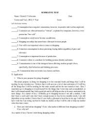 SUMMATIVE TEST OF UNDERSTANDING THE SELF