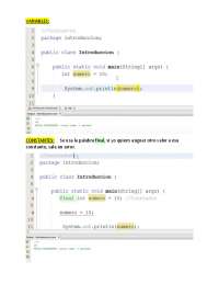 Introducción a la programación en Java: Variables, constantes y operadores