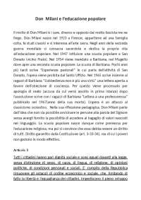 Sintesi Don Milani e della sua scuola