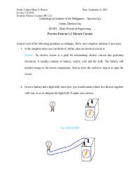 Practice Exercise in Electrical Engineering - Docsity