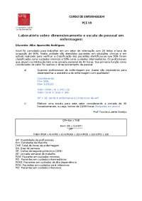 Laboratório sobre dimensionamento e escala pessoal em enfermagem