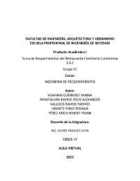 Toma de Requerimientos