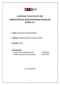 Proyecto de procesos de sistemas de Empresa gloria