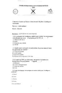 Exercices d'Informatique pour le Master 1 Data Science-Big Data -Intelligence Artificielle