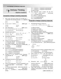 Assignment on HALOGEN CONTAINING ORGANIC COMPOUNDS  with answers.