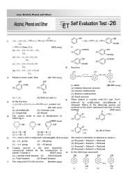 Self evaluation test on ALCOHOL,PHENOL & ETHER with answers.