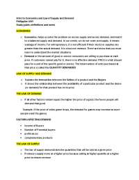 Economics and law of supply and demand