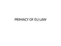 The Primacy of EU Law