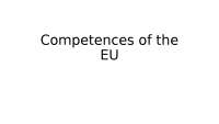 The Competences of the European Union