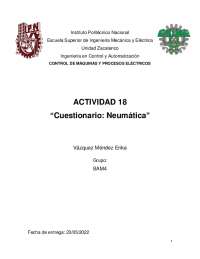 Cuestionario sobre la neumática