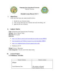 Detailed Lesson PLan in TLE 9