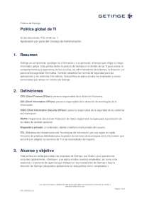 Política de Seguridad de la Información de Getinge: Principios y Procedimientos
