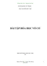 Inorganic Chemistry Exercises