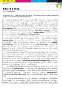 Eduard Beneš - autor,který byl slavny a všichni by měli ………………………………………