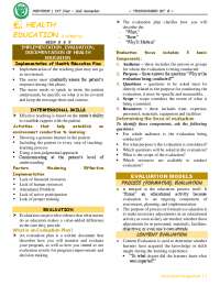 Health Education - Nursing Notes | Lecture notes Biochemistry | Docsity