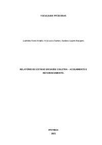 Relatório de Estágio em Saúde Coletiva: Acolhimento e Referenciamento