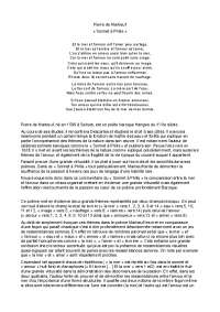 Pierre De Marbeuf Sonnet A Philis Schemas Langue Francaise Docsity