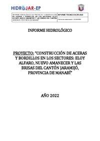 Informe hidrológico construcción aceras y bordillos en Jaramijó, Manabí.