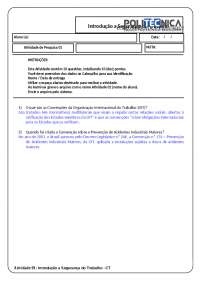 Introdução à Segurança do Trabalho - Atividade 01