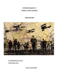 ACTIVIDAD INTEGRADORA 1 MODULO 10. PRIMERA GUERRA MUNDIAL - Docsity