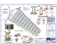 Plano de una red de distribucion de alcantarillado
