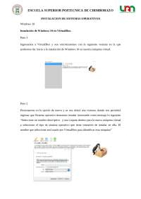 Instalación de Windows 10 en VirtualBox