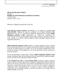 Solicitud de cancelación de deuda: Mabel Alejandra Quintero Peña vs. [Recipiente]