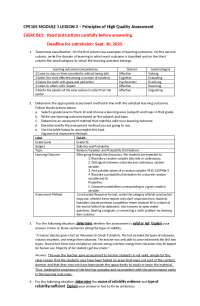 Principles of High Quality Assessment