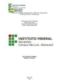 Relatório de Medidas de Volumes