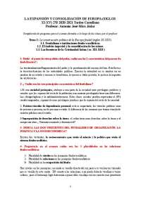 Preguntas Completas Examen Profesor Antonio Mira Expansión y Consolidación de Europa