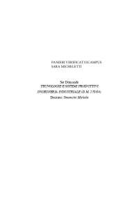 Tecnologie e Sistemi Produttivi: Esercizi e Soluzioni per Ingegneria Industriale - Prof. S